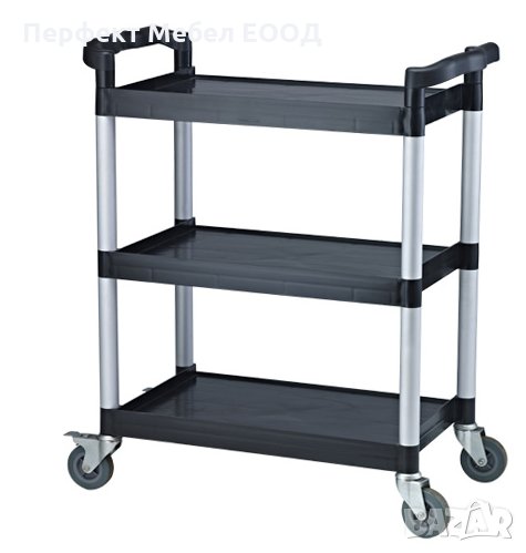 Колички за сервирани олекотени 3 нива,контейнери за прибори,контейнер за отпадъци, снимка 1