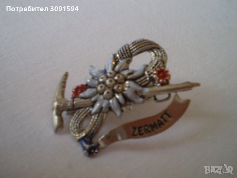 стара планинска брошка ZERMATT Цермат Село в Швейцари, снимка 1