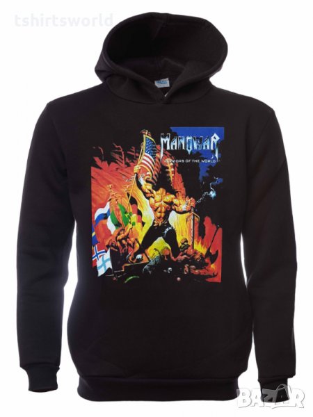 Нов мъжки суичър с дигитален печат на музикалната група Manowar, Меноуър, снимка 1
