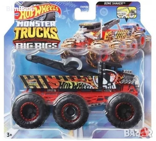 Бъги Hot Wheels Monster Trucks Big Rigs - Bone Shaker, снимка 1