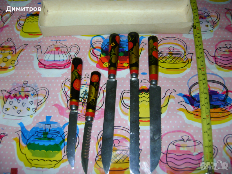 Комплект Ножове СССР Ръчно рисувани, снимка 1