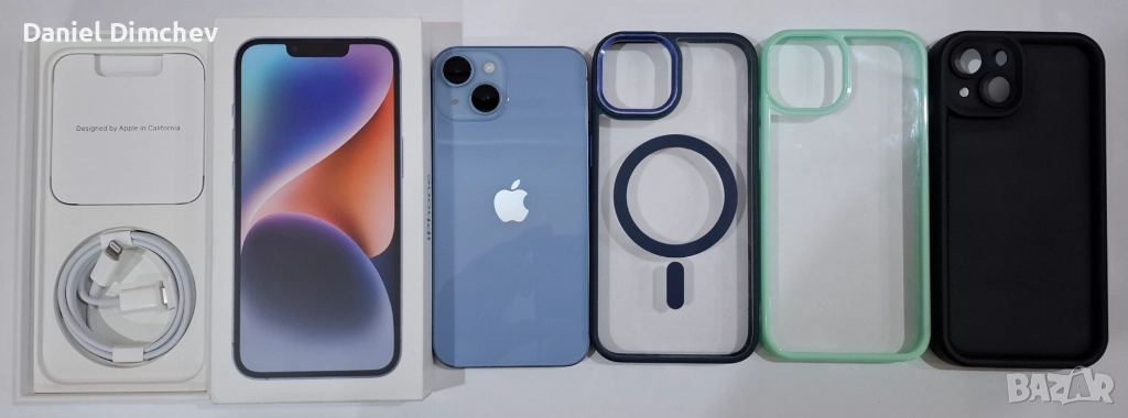IPhone 14 Blue - 128GB, 6GB RAM (100% - Battery Health), снимка 1