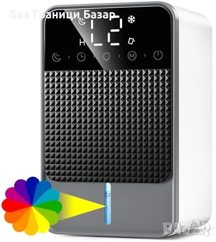 Нов Преносим влагоуловител 1.8L за баня и спалня 600ml/24H LED светлина, снимка 1