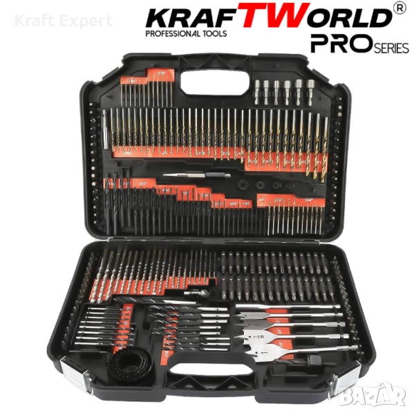 Комплект битове и свредла kraftworld – 246 части в куфар | HSS + дърво + зидария, снимка 1