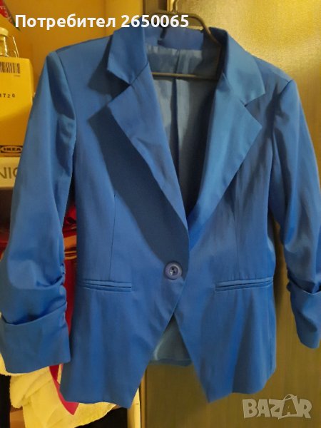 Синьо вталено сако S/M размер, снимка 1
