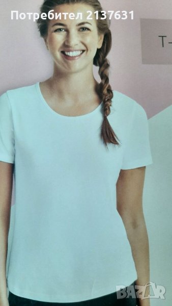 НОВА ! Дамска Бяла и Черна ТЕНИСКА - от 100 % БИО памук - Размер М , L , XL , снимка 1