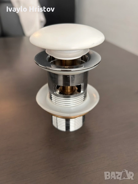 Сифон интеркерамик с преливник бял мат, снимка 1