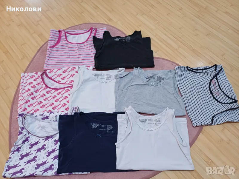 9 памучни потника, потничета - размер 140 , снимка 1