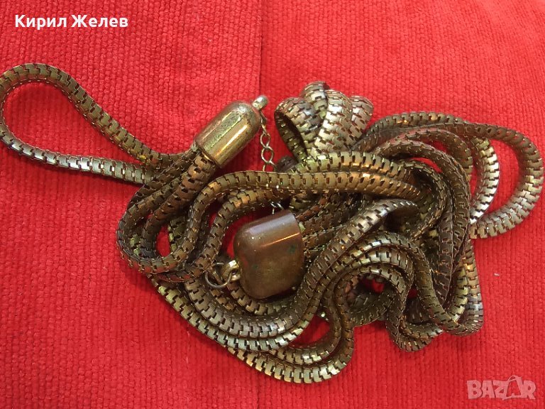 СТАРО ВИНТИДЖ МЕДНО КОЛИЕ ГЕРДАН ИНТЕРЕСНА ПЛЕТКА 7063, снимка 1