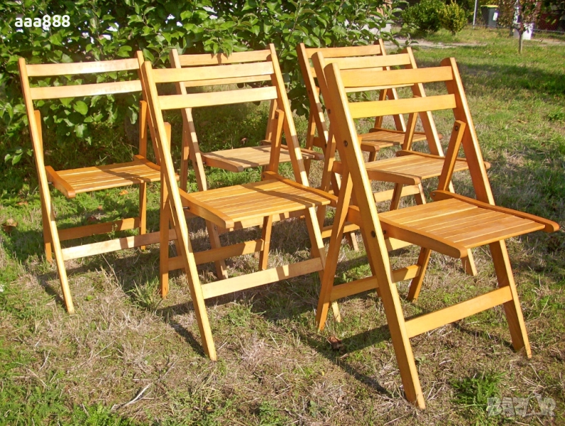 Столове сгъваеми парен бук комплект, снимка 1