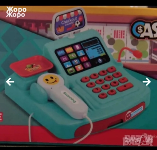 Детски електрически касов апарат с звук и светлина зелен в кутия 20039, снимка 3 - Образователни игри - 51715608