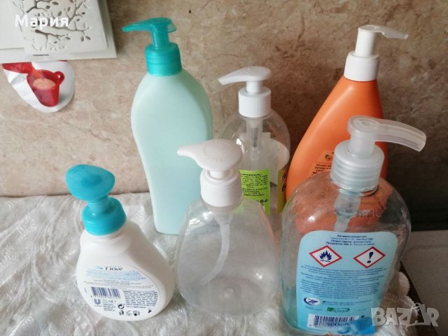 Празни флакони с Дозатор със заключващ се механизъм за дезинфектант, гелове, шампоани-8 броя, снимка 7 - Препарати за почистване - 28456572