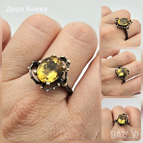 Сребърен пръстен: "Ядро", снимка 4 - Пръстени - 52631275