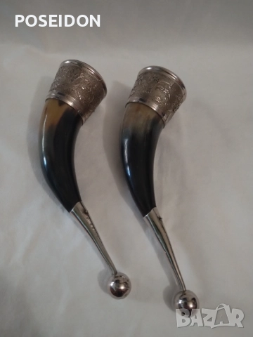 ДВА РОГА РОГ ГРУЗИНСКИ РОГ ЗА ВИНО, снимка 1