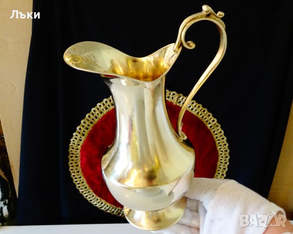 Английска бронзова кана за вино 21 см.,барок , снимка 8 - Антикварни и старинни предмети - 40147278