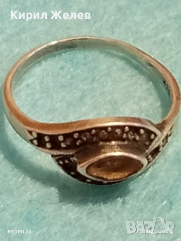 Винтидж сребърен пръстен с малки кристали стил и елегантност 40060, снимка 8 - Пръстени - 52895475