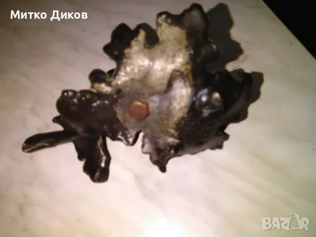 Свещник за една свещ маркиран СССР винтидж от соца Н-57мм и 165х92мм, снимка 2 - Колекции - 49795944