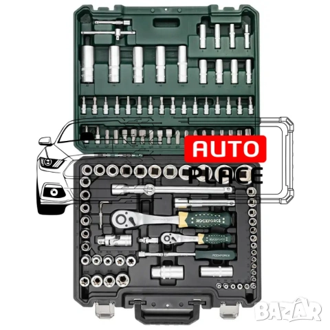 Гедоре 108 части 1/2“ и  1/4“ със специални вложки RockForce XI-ON, снимка 5 - Гедорета - 53909019