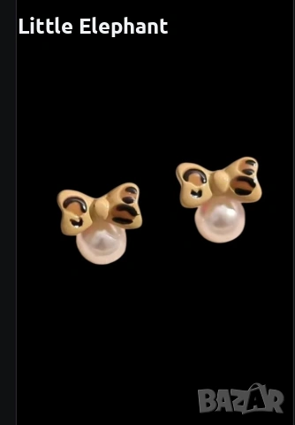 Pre order ​✨ Елегантни обеци „Панделки“ с леопардов принт и перлен акцент/нови