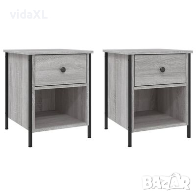 vidaXL Нощни шкафчета 2 бр сив сонома 40x42x50 см инженерно дърво(SKU:825940, снимка 1