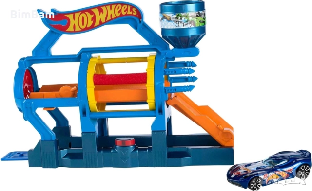  Писта с количка Hot Wheels  CITY Turbo Jet Car Wash Playset - автомивка, снимка 3 - Коли, камиони, мотори, писти - 52597647