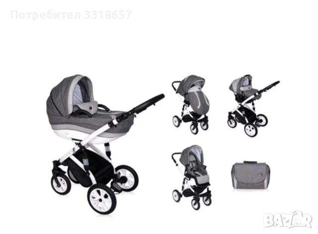 Комбинирана количка 3 в 1 Lorelli Mia
