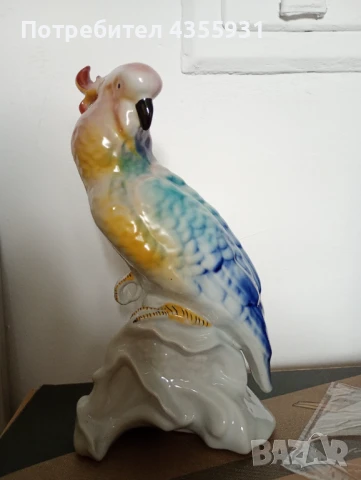 Стара порцеланова фигура стар български порцелан фигурка статуетка папагал, снимка 4 - Антикварни и старинни предмети - 50498900