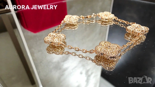 Van Cleef & Arpels VCA 5 Motifs Rose Gold Lava Vintage Alhambra Дамска Гривна, снимка 3 - Гривни - 54105246