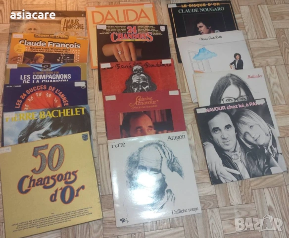Грамофонни плочи, френски шансони, 25 броя, снимка 3 - Грамофонни плочи - 53172599