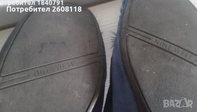 Сини велурени пантофки Nine West – N 40, снимка 4 - Дамски ежедневни обувки - 38445036