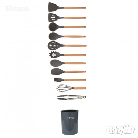 Комплект 12 части кухненски прибори със стойка Cheffinger , снимка 14 - Форми - 53180280