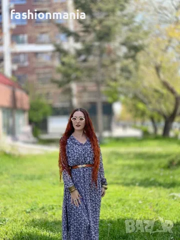 Винтидж Бохо рокля в люляков принт, снимка 2 - Рокли - 50344084