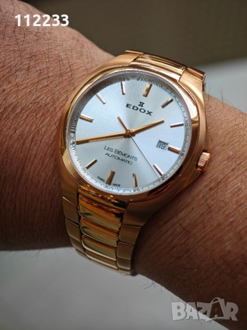 EDOX Les Bemonts Ultra Slim Automatic Rose Gold, снимка 10 - Мъжки - 52678944