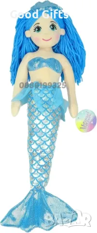 Голяма кукла Русалка, 80см Розова/синя , Голяма плюшена кукла Русалка, снимка 2 - Плюшени играчки - 48201348