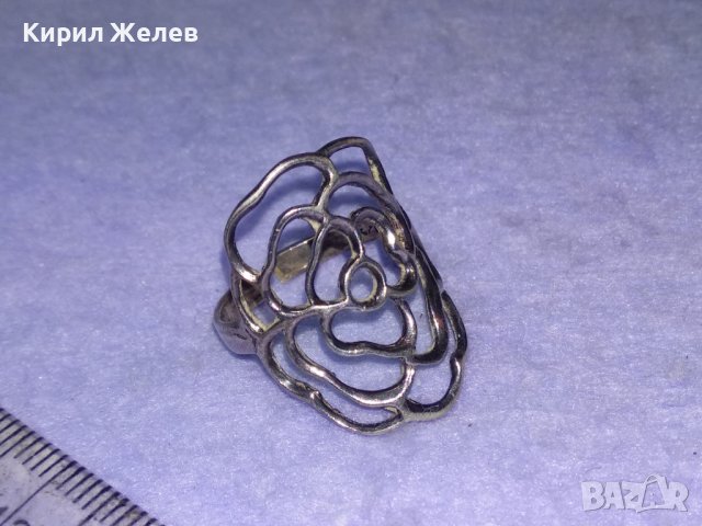 ЧУДЕСЕН ФЛОРАЛЕН АЖУРЕН СРЕБЪРЕН АРТ ДЕКО ПРЪСТЕН СРЕБРО 925 РЕГУЛИРУЕМ РЪЧНА ИЗРАБОТКА 40539, снимка 9 - Пръстени - 42761022