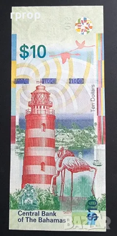 Бахамски острови.
Бахами.
10 долара.
2016 година.
UNC., снимка 2 - Нумизматика и бонистика - 48843788