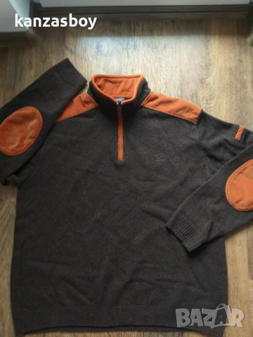 Paul & Shark - страхотен мъжки пуловер ХЛ 100% Лана мерино, снимка 4 - Пуловери - 44534274