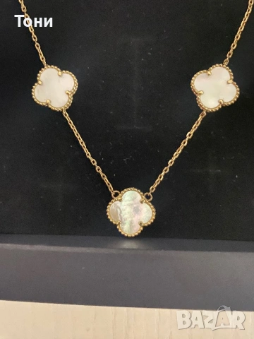 Златно колие по модел на Van Cleef 14 карата злато , снимка 7 - Колиета, медальони, синджири - 53295977