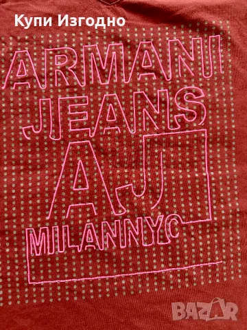  Оригинална дамска тениска Armani Jeans M размер, снимка 3 - Тениски - 49891405