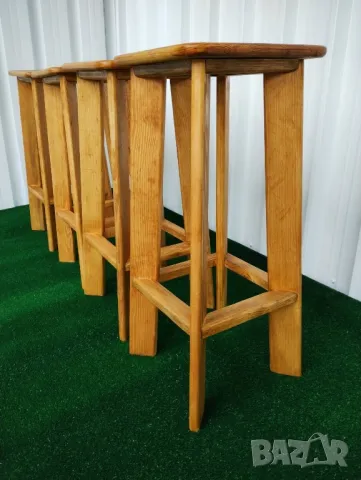 Дървени бар столове от масив ръчна изработка за заведения и дома , снимка 6 - Столове - 48144466
