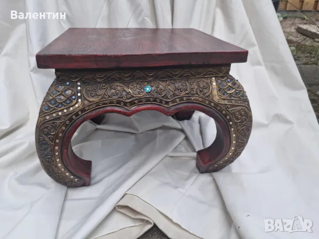 #0001# Антична маса за опиум. Махагон., снимка 4 - Антикварни и старинни предмети - 50263058