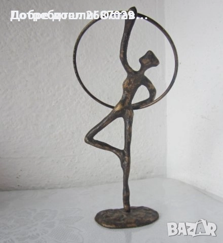 Балерина, гимнастичка - метал месинг метал  бронз фигура статуетка, пластика, снимка 17 - Статуетки - 39490028