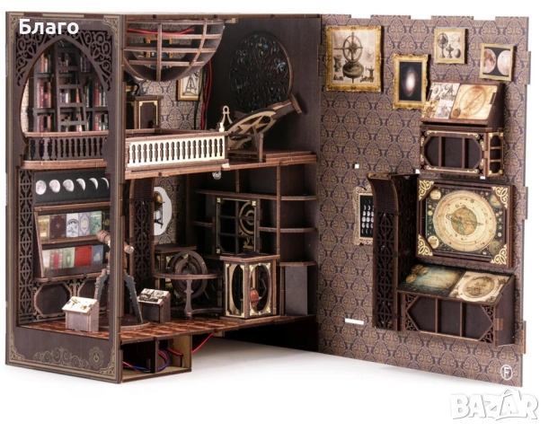 Музей на астрономията - DIY Book Nook Kit, 3D дървен пъзел, снимка 3 - Други - 53891322