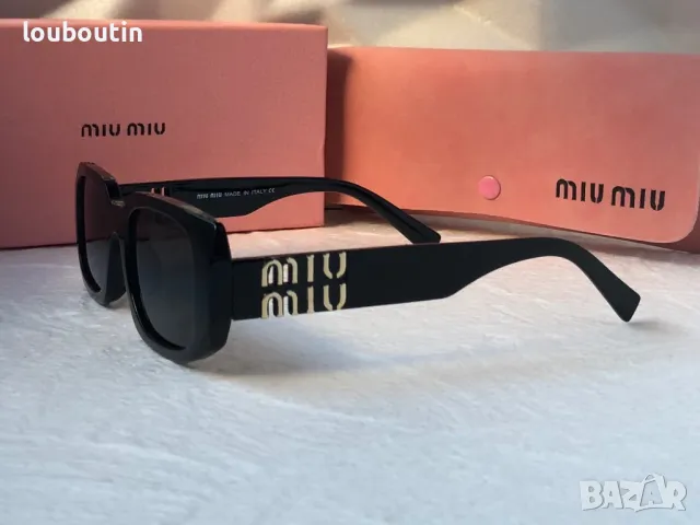 Miu 2024 дамски слънчеви очила правоъгълни 2 цвят бели черни, снимка 18 - Слънчеви и диоптрични очила - 47773788