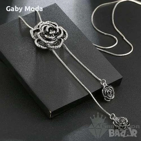 Дамско колие Черна роза, снимка 2 - Колиета, медальони, синджири - 51106296