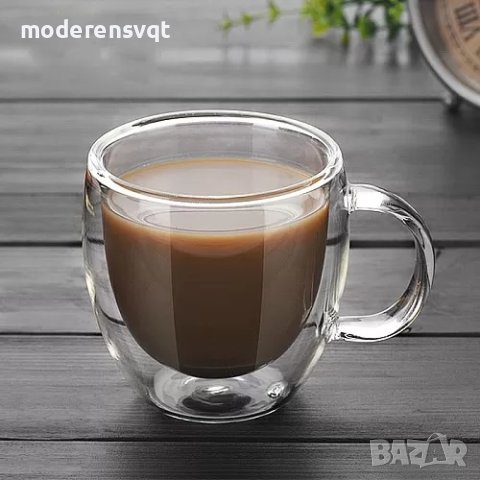 Комплект 2 броя стъклени чаши с двойно дъно, снимка 5 - Чаши - 40283004