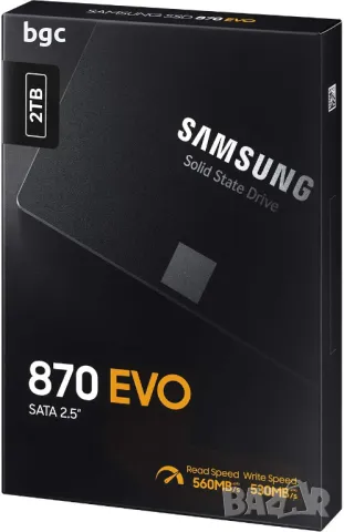 КАТО НОВ 2TB Samsung SSD 870 EVO 2.5" SATA, V-NAND 3bit MLC, Read up to 560MB/s, Write up to 53, снимка 6 - Външни хард дискове - 48915189