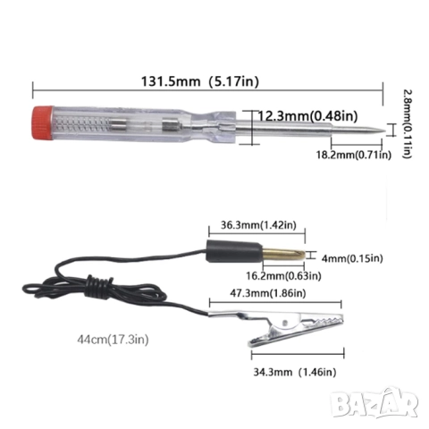Пробна лампа с 10 броя бушона, снимка 4 - Аксесоари и консумативи - 52818931