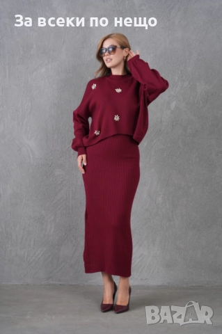 Дамска Рокля С Пуловер - 4 Цвята Код EN32, снимка 5 - Рокли - 52511356