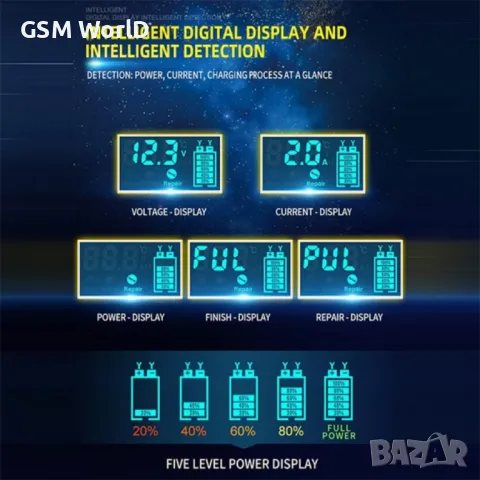 Умно зарядно устройство за акумулатор  12/6 волта, снимка 5 - Друга електроника - 49905026